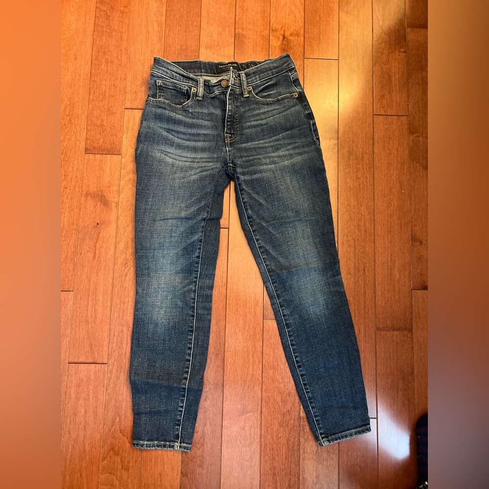 Lucky Brand Womens 2/26 Jeans Blue Dark Wash Mid Rise Super Skinny Ava Denim